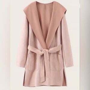 Zara Blush Pink Trench Hooded Coat S/M